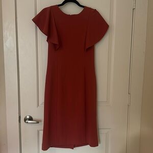 Alex Marie Size 12 Dark Coral Sheath Business Dress